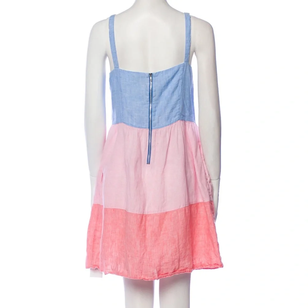 Cynthia Rowley color block linen mini dress - Picture 5 of 7